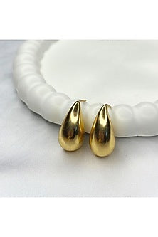 Gold Finish Handcrafted Drop Stud Earrings