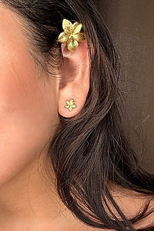 Gold Finish Handcrafted Stud Earrings