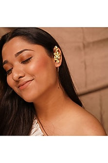 Gold Finish Handcrafted Roseate Earrings
