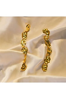Gold Finish Handcrafted Ruffle Earrings