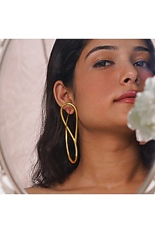Gold Finish Handcrafted Bounty Loop Earrings