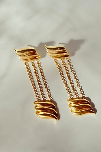 Gold Finish Handcrafted Dangler Earrings