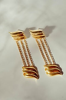 Gold Finish Handcrafted Dangler Earrings