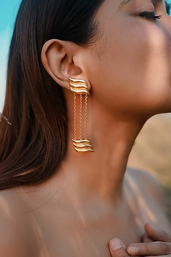 Gold Finish Handcrafted Dangler Earrings