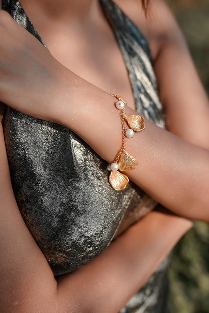 Gold Finish Pearl Handcrafted Bracelet