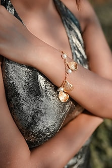 Gold Finish Pearl Handcrafted Bracelet