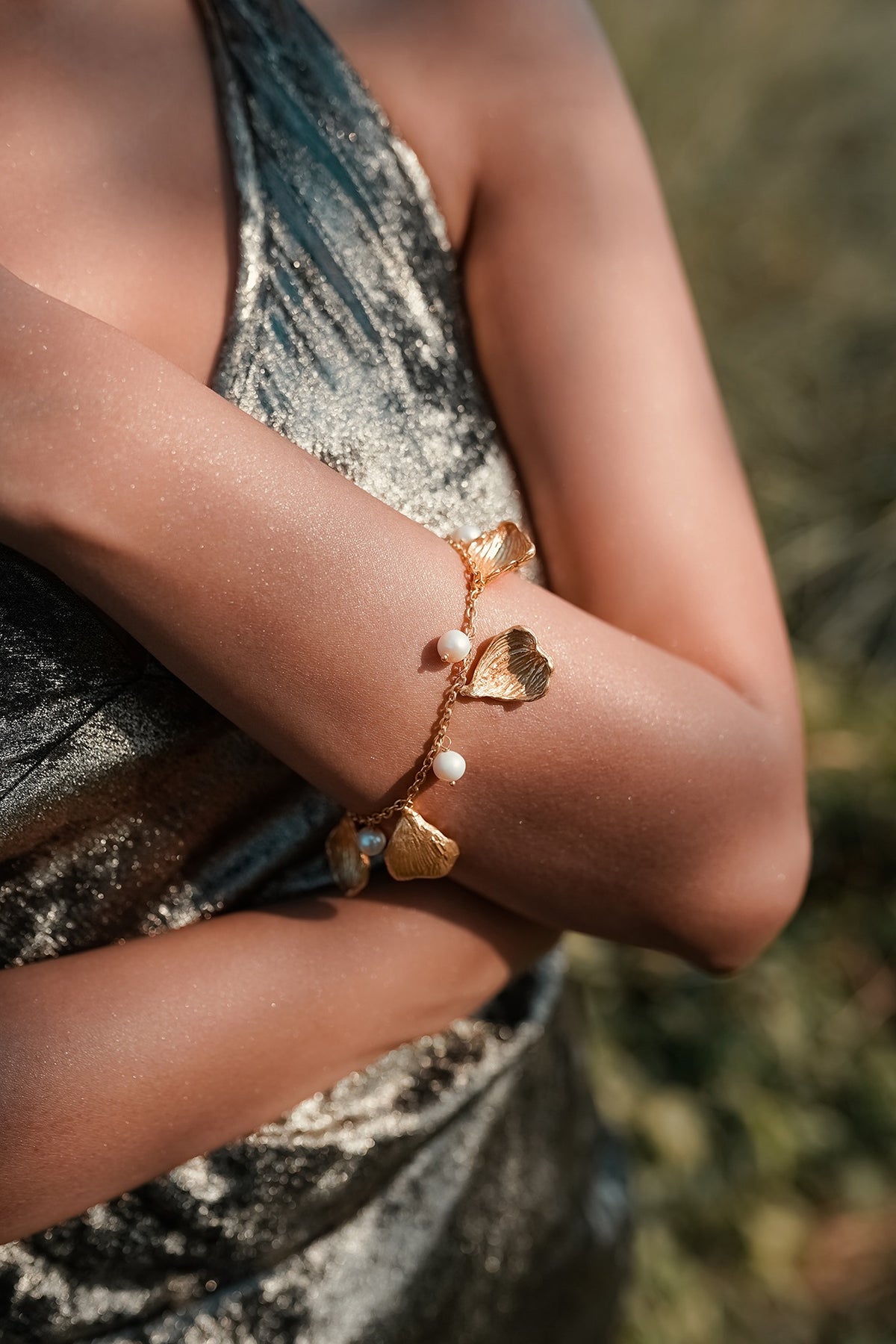 Gold Finish Pearl Handcrafted Bracelet