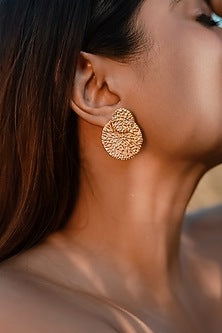 Gold Finish Handcrafted Detachable Stud Earrings