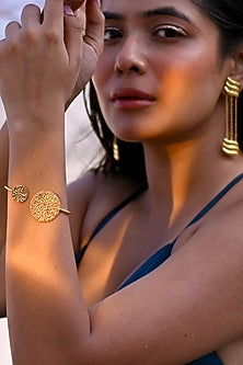 Gold Finish Handcrafted Adjustable Cuff