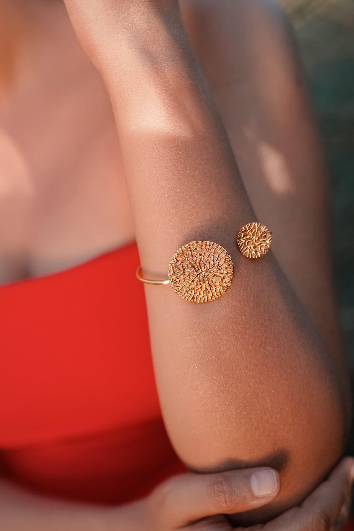 Gold Finish Handcrafted Dangler Earrings With Cuff