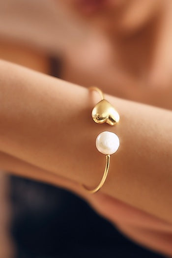 Gold Finish Pearl Handcrafted Bracelet
