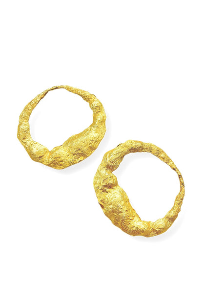 Gold Finish Handcrafted Hoop Earrings