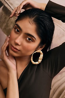 Gold Finish Handcrafted Hoop Earrings