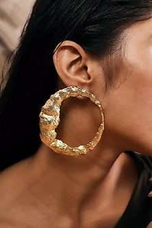 Gold Finish Handcrafted Hoop Earrings