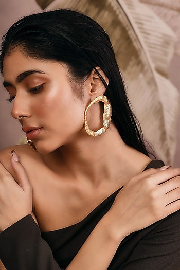 Gold Finish Handcrafted Hoop Earrings