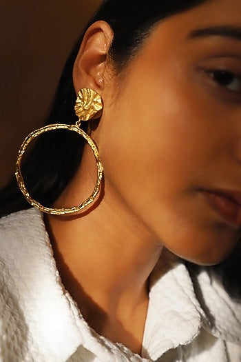 Gold Finish Handcrafted Dangler Earrings