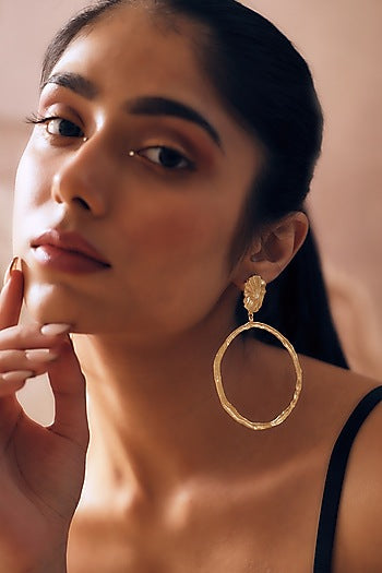 Gold Finish Handcrafted Dangler Earrings