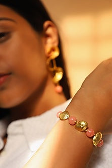 Gold Finish Marble Beaded Handcrafted Bracelet