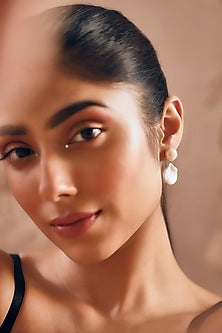 Gold Finish Pearl Handcrafted Dangler Earrings