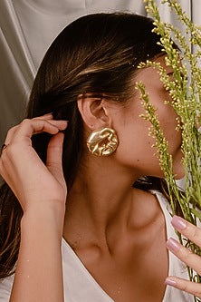 Gold Finish Handcrafted Stud Earrings