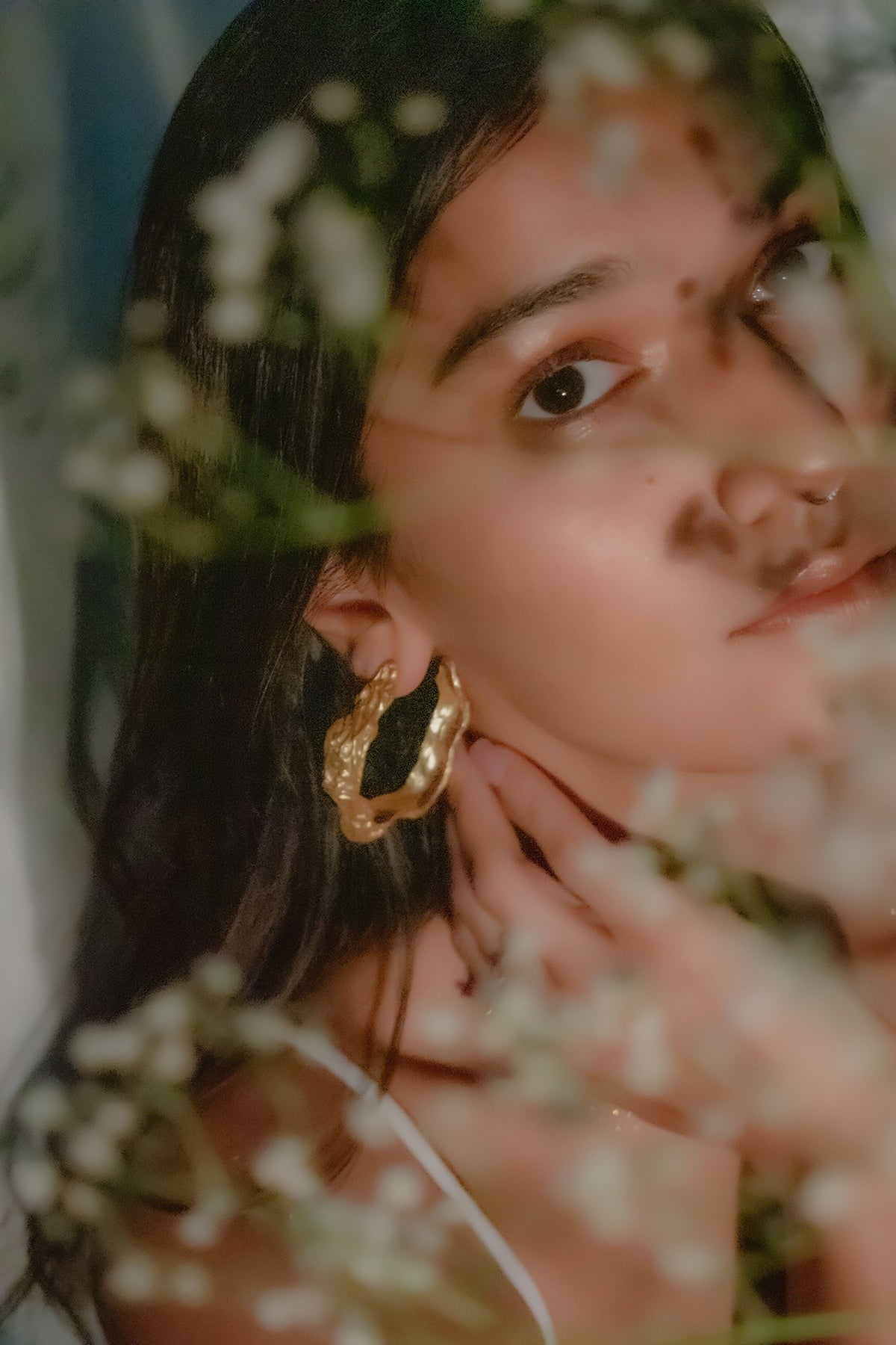 Gold Finish Handcrafted Hoop Earrings