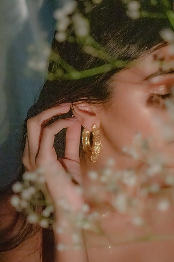 Gold Finish Handcrafted Hoop Earrings