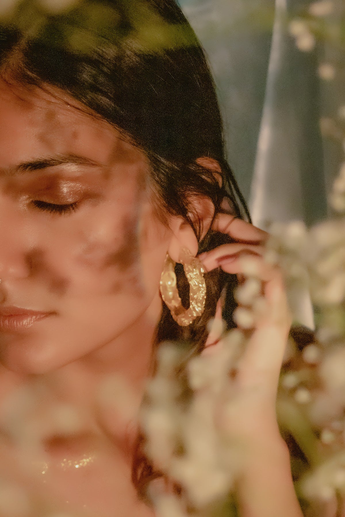 Gold Finish Handcrafted Hoop Earrings