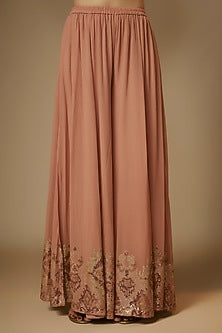 Kadambari Pink Chiffon Sequins Embroidered Jacket Set