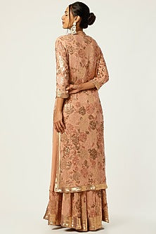 Kadambari Pink Sharara Set With Embroidery
