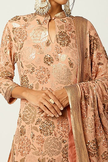 Kadambari Pink Sharara Set With Embroidery