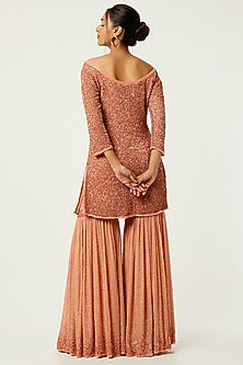 Kadambari Pink Sequins Embroidered Sharara Set