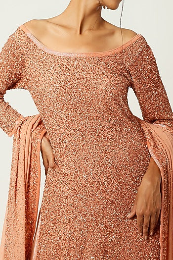 Kadambari Pink Sequins Embroidered Sharara Set