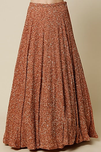 Kadambari Pink Silk Chiffon Lehenga Set