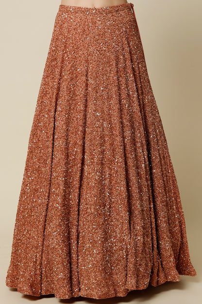 Kadambari Pink Silk Chiffon Lehenga Set