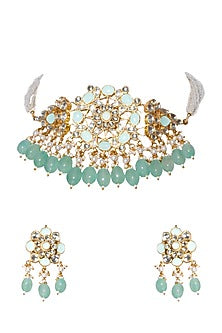 Gold Finish Agate Necklace Set