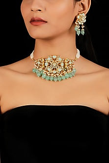 Gold Finish Agate Necklace Set