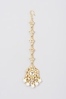 Gold Finish Pearl Maangtikka