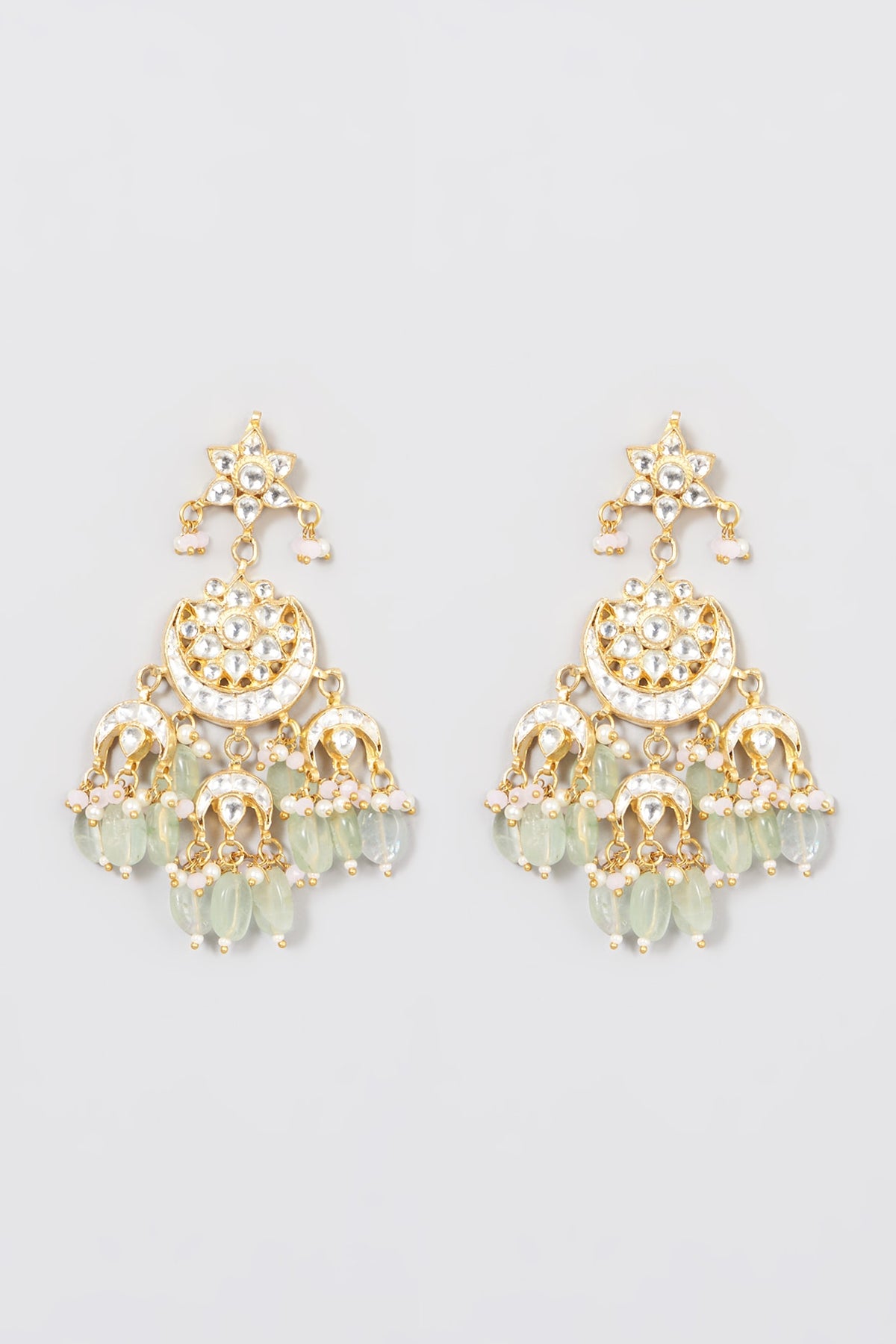 Micro Gold Finish Kundan Polki Earrings
