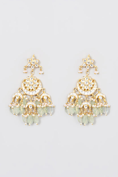 Micro Gold Finish Kundan Polki Earrings