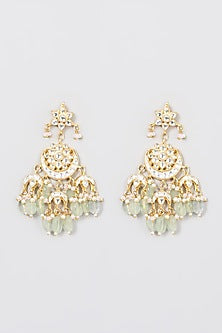 Micro Gold Finish Kundan Polki Earrings