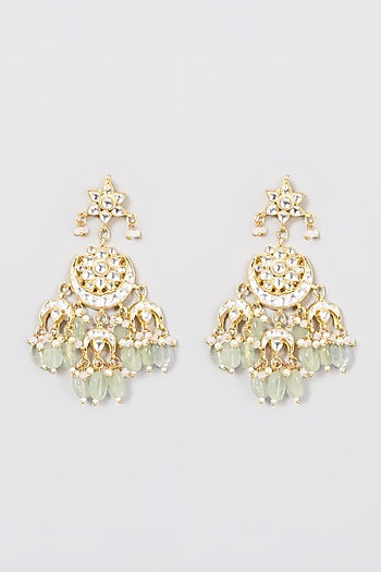 Micro Gold Finish Kundan Polki Earrings