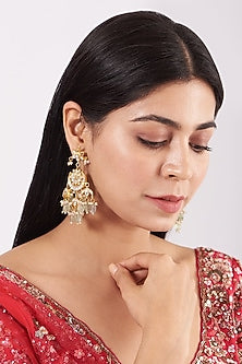 Micro Gold Finish Kundan Polki Earrings