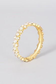 Micro Gold Finish Kundan Polki Bangles (Set of 2)