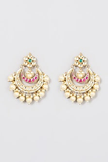 Micro Gold Finish Chandbali Earrings