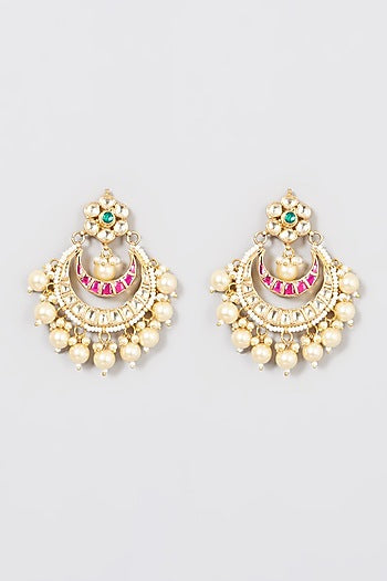 Micro Gold Finish Chandbali Earrings