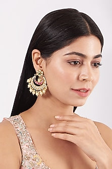 Micro Gold Finish Chandbali Earrings