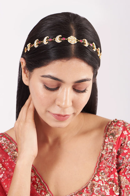 Micro Gold Finish Kundan Sheeshphool