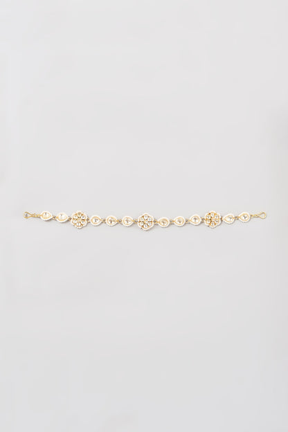 Micro Gold Finish Sheshphool With Kundan
