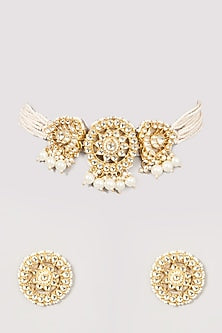 Micro Gold Finish Choker Necklace Set