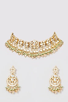 Gold Finish Quartz Necklace Set